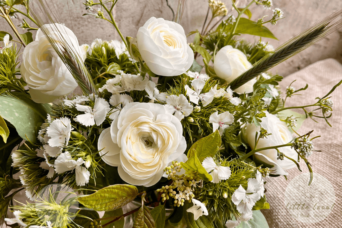 all white floral delivery for funeral